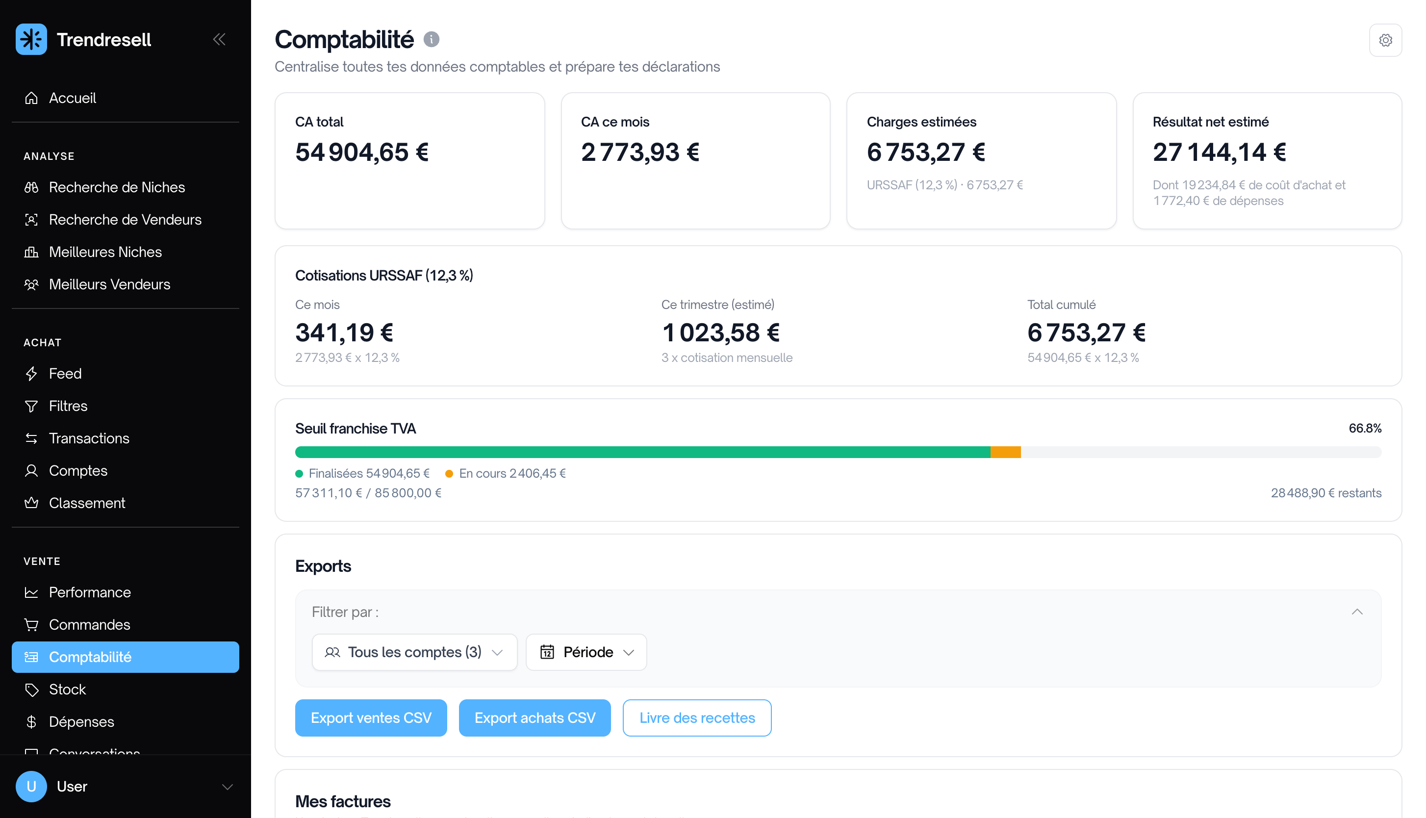 Export comptable
